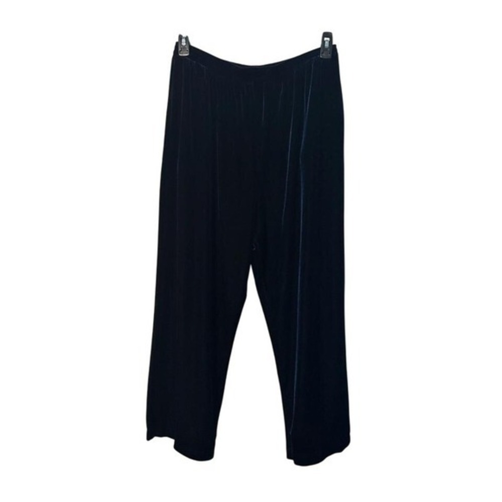 Impressions Lifestyle Pants Women XL Navy Blue Excellent Velvet Wide Leg